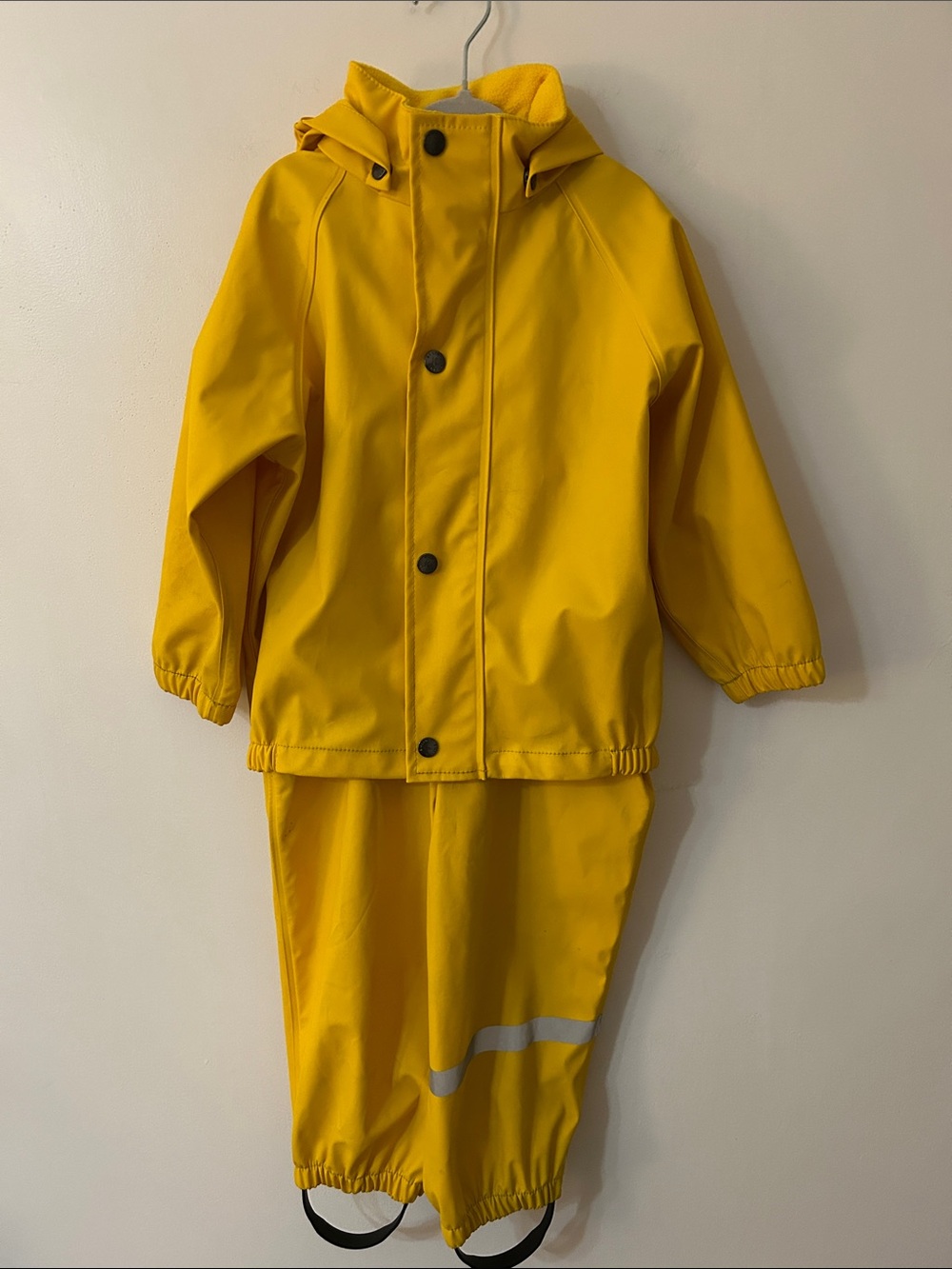 Kuling Kids Raincoat and Jumper Set Yellow Size 2-4 Fleece Lined Detachable Hood